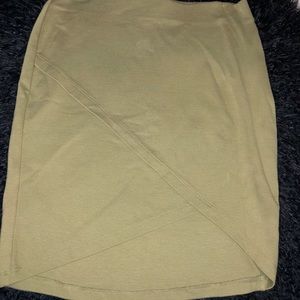 Green cotton pencil skirt